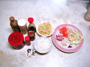 食材・・・ いつもまな板から鍋へ直行してます(笑)
